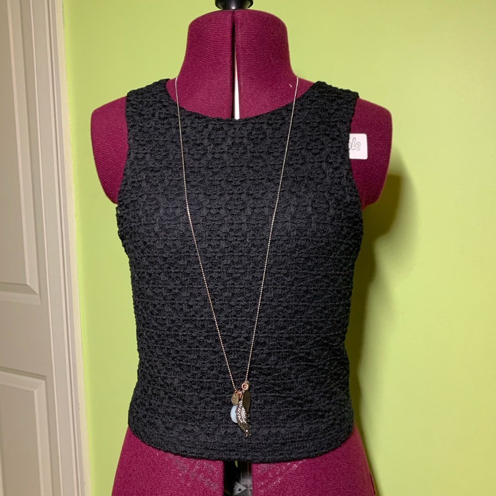 Cute Black Crop Tank Top